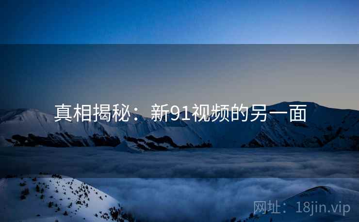 真相揭秘:新91视频的另一面