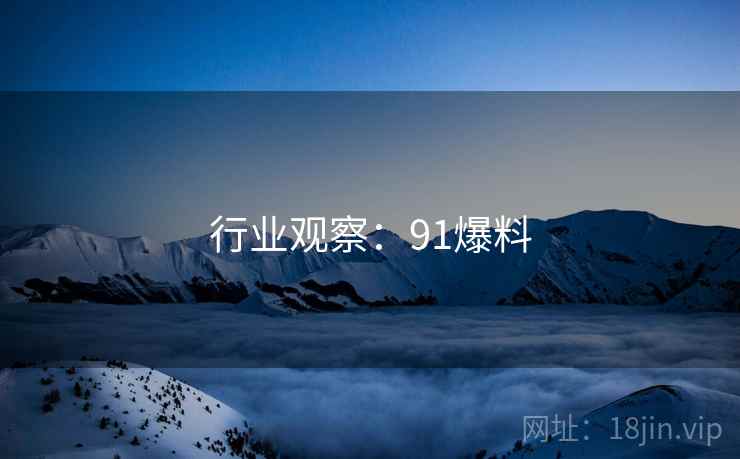 行业观察:91爆料